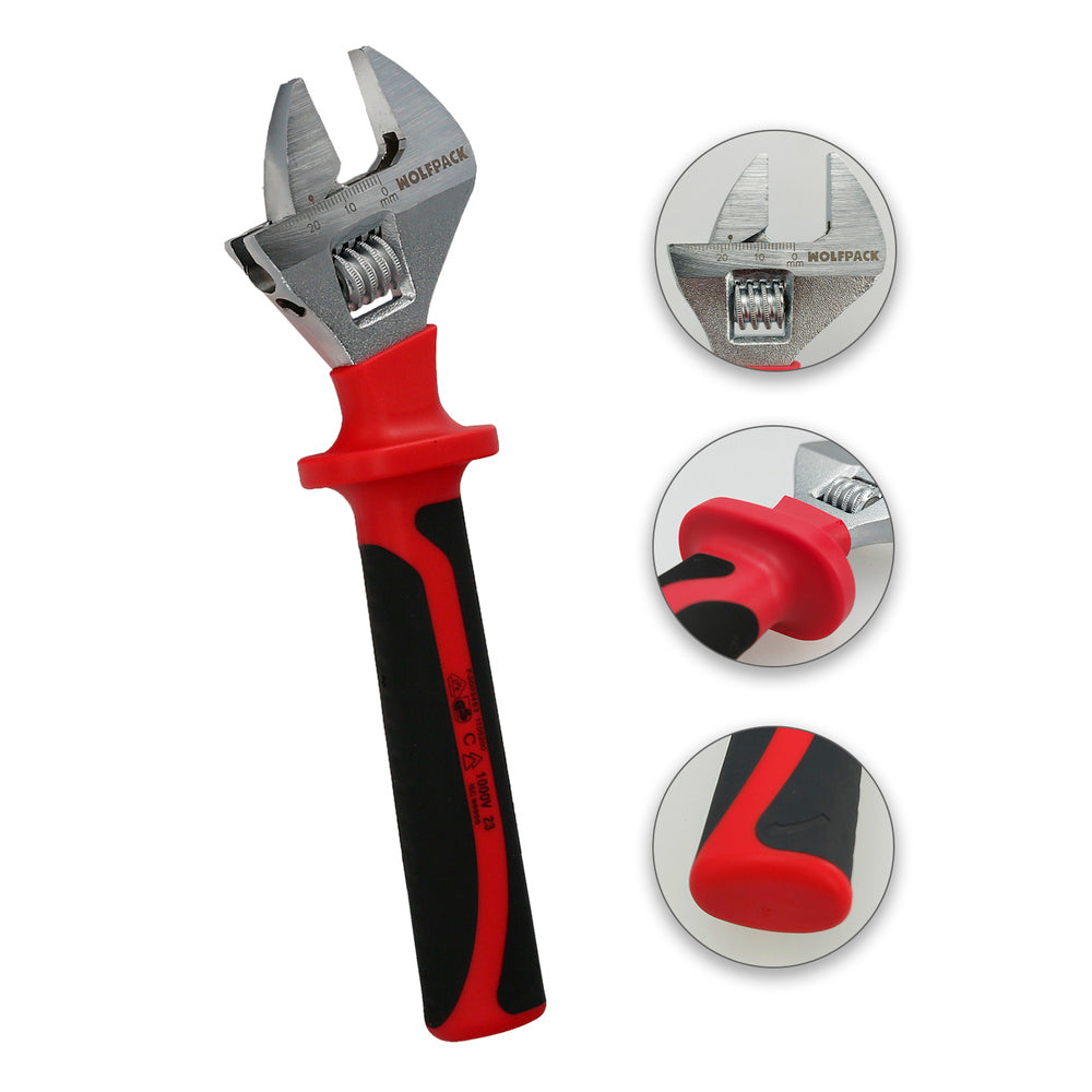 Chave ajustável isolada VDE 8". Chave ajustável isolada, chave inglesa, chave de porcas isolada,