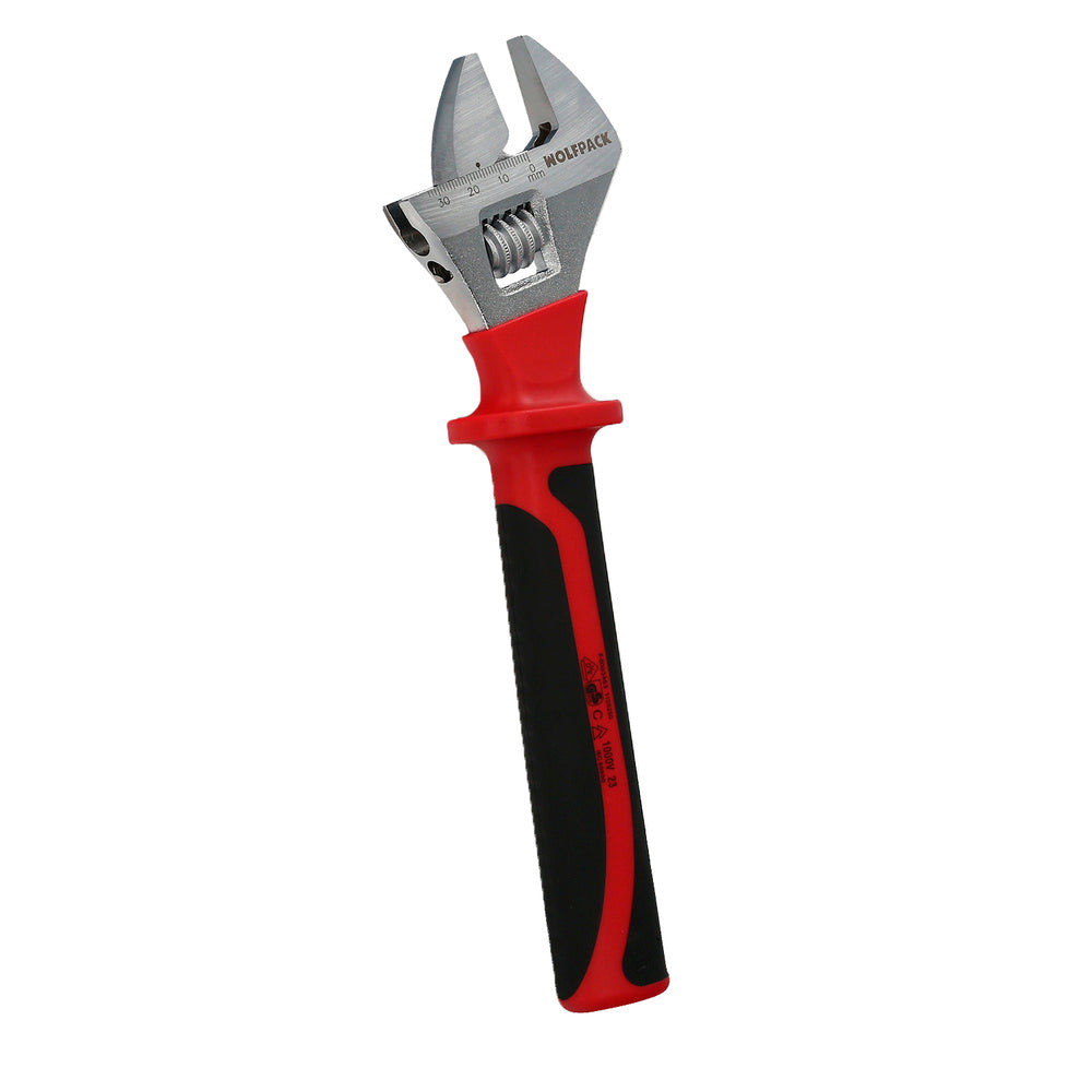 Chave ajustável isolada VDE 10". Chave ajustável isolada, chave inglesa, chave de porcas isolada.
