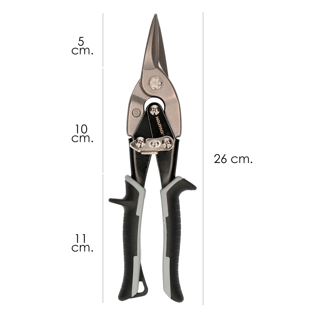 Chrome vanadium sheet metal shears (1.2 mm thickness) straight cut / center cut