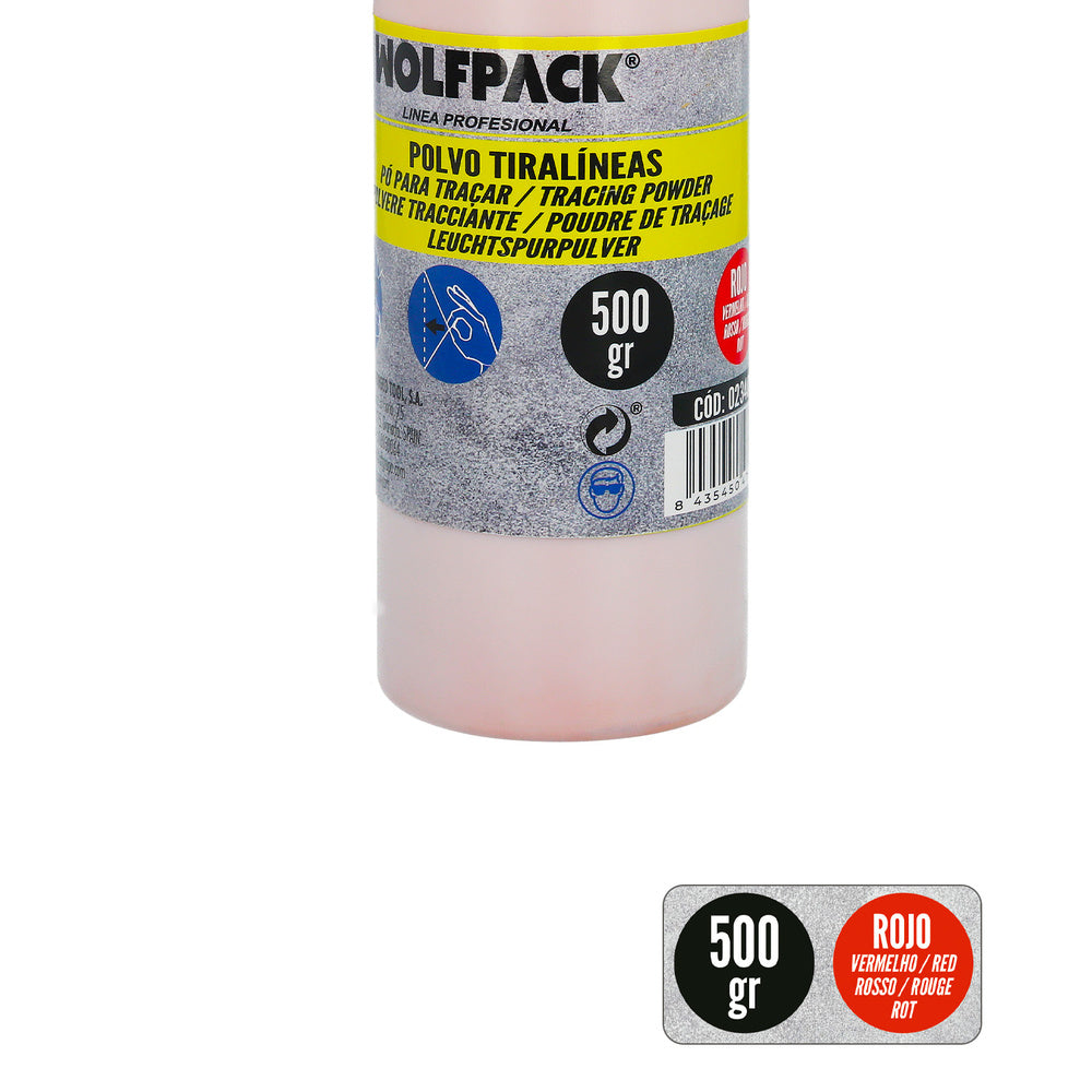 Red chalk line powder, 500 gram bottle