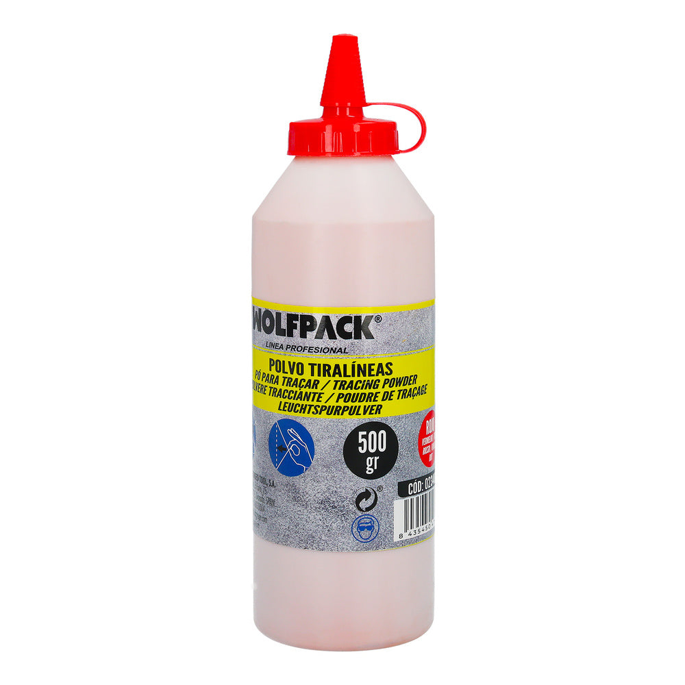 Red chalk line powder, 500 gram bottle