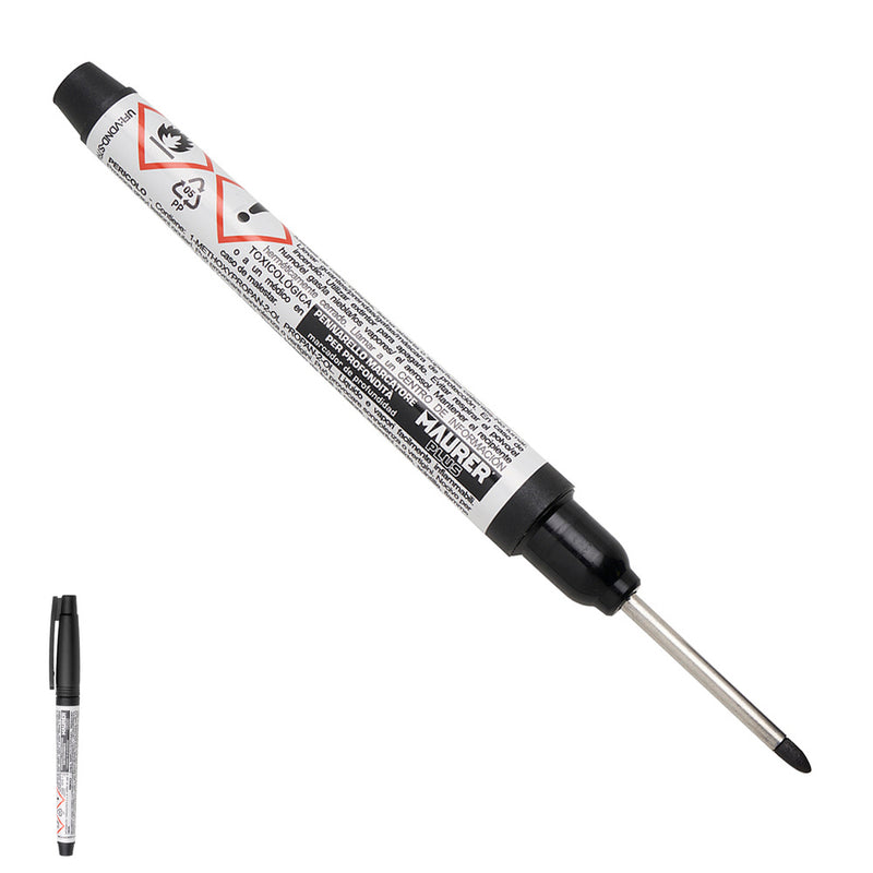 Rotulador marcador punta larga negro, marcador agujeros profundos, marcador zonas dificil acceso, trazador, rotulador obras,