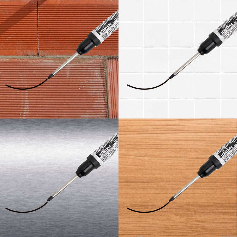 Rotulador marcador punta larga negro, marcador agujeros profundos, marcador zonas dificil acceso, trazador, rotulador obras,