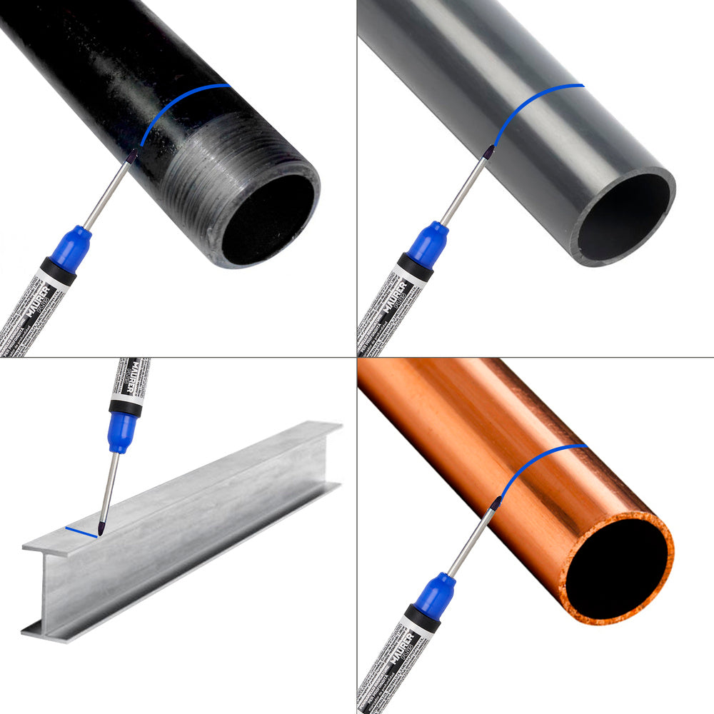 Long-tip blue marker, deep hole marker, hard-to-reach areas marker, layout marker, construction marker,