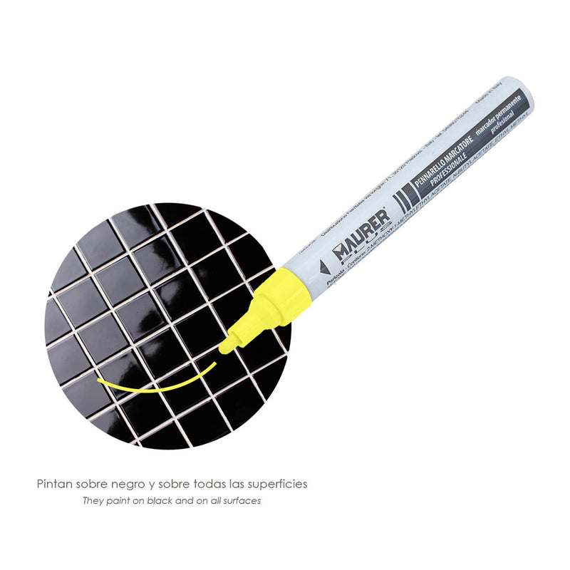 Rotulador marcador obra profesional pintura permanente amarillo