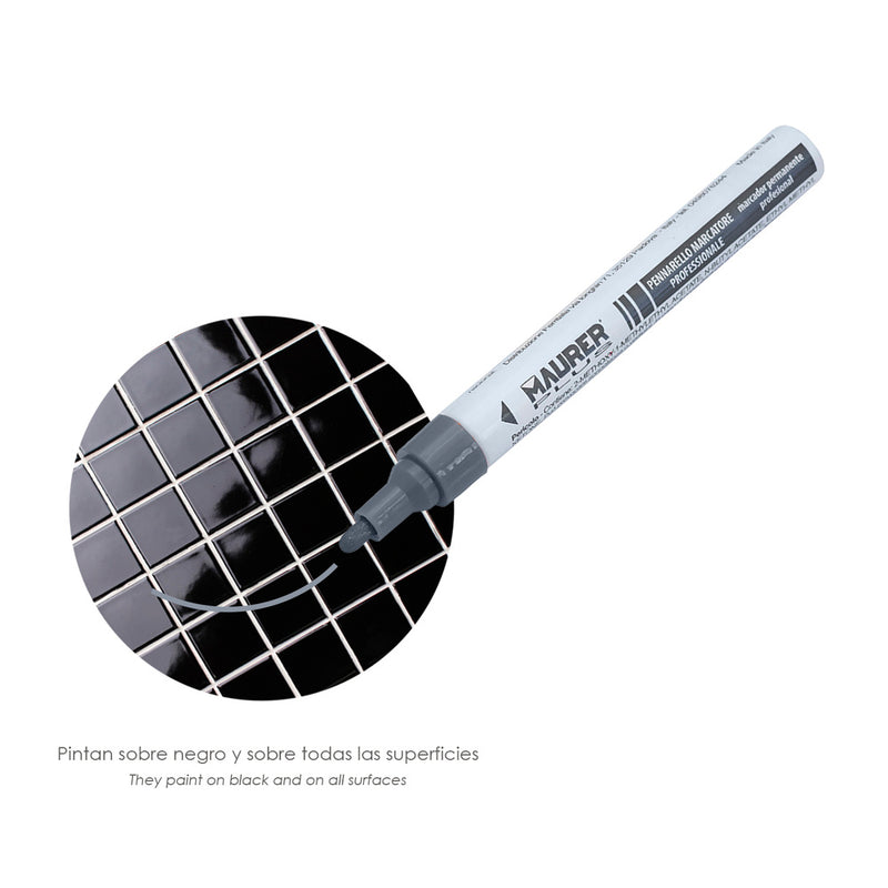 Rotulador marcador obra profesional pintura permanente plata