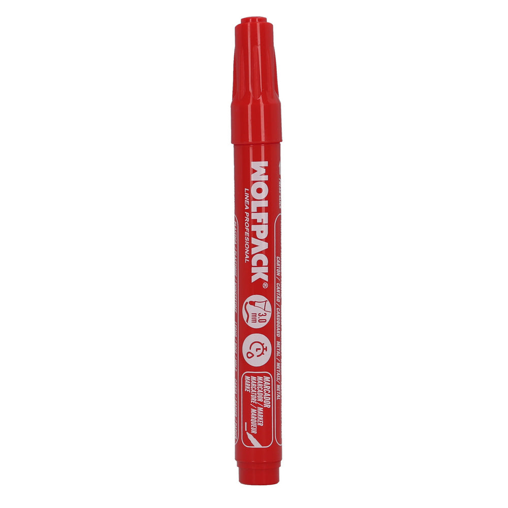 Red professional permanent marker.