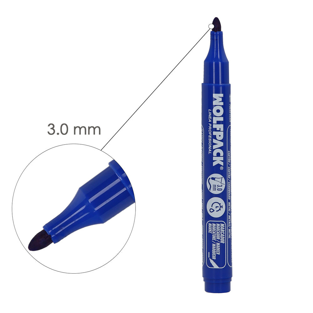 Rotulador permanente profesional azul.