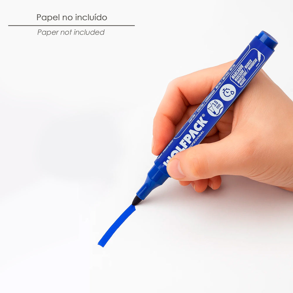 Blue professional permanent marker.