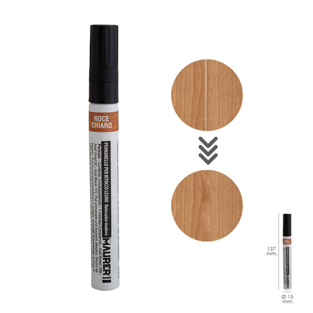 Rotulador profesional retoque madera color nogal claro
