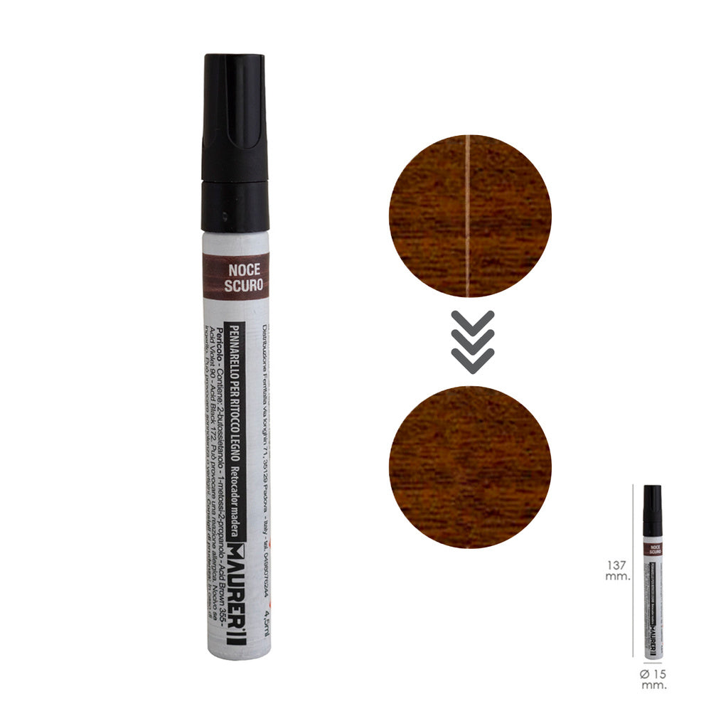 Professional wood-touch-up marker, dark walnut color