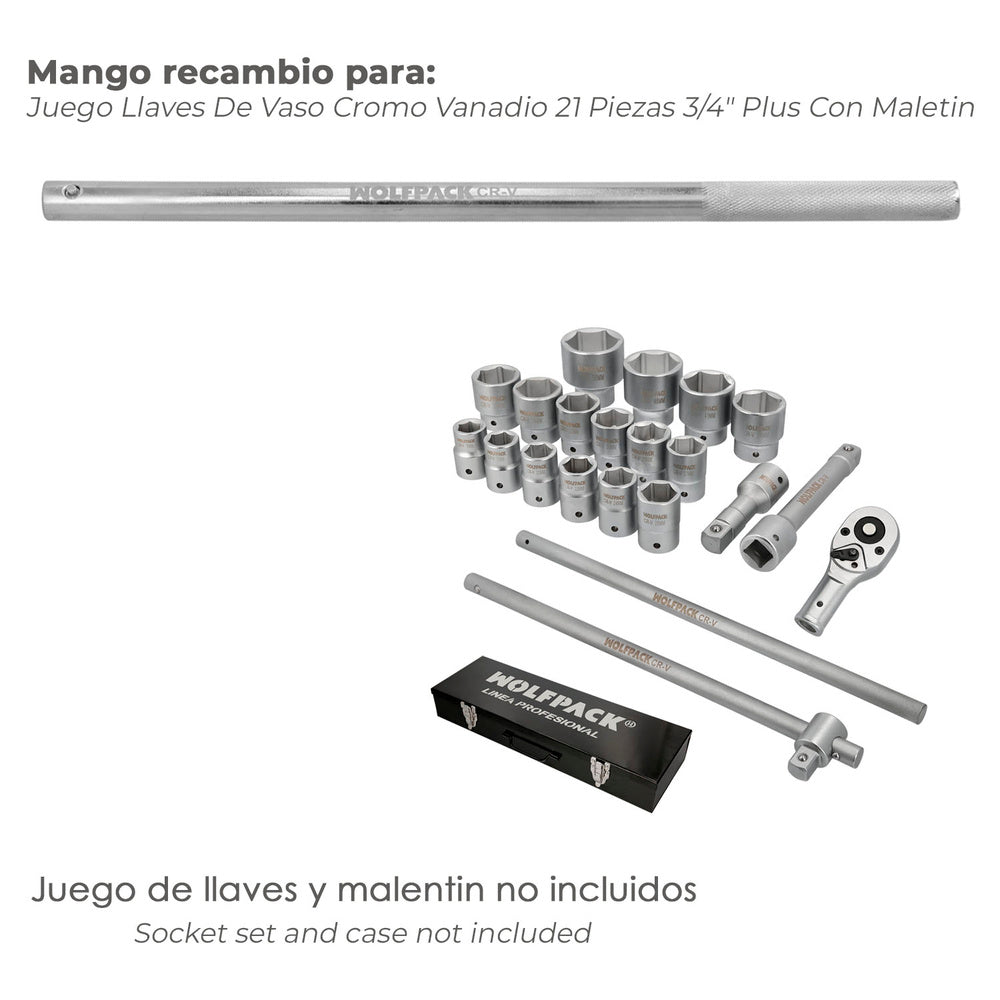 Replacement handle for 21-piece 3/4" plus chrome vanadium socket wrench set with case 02350060