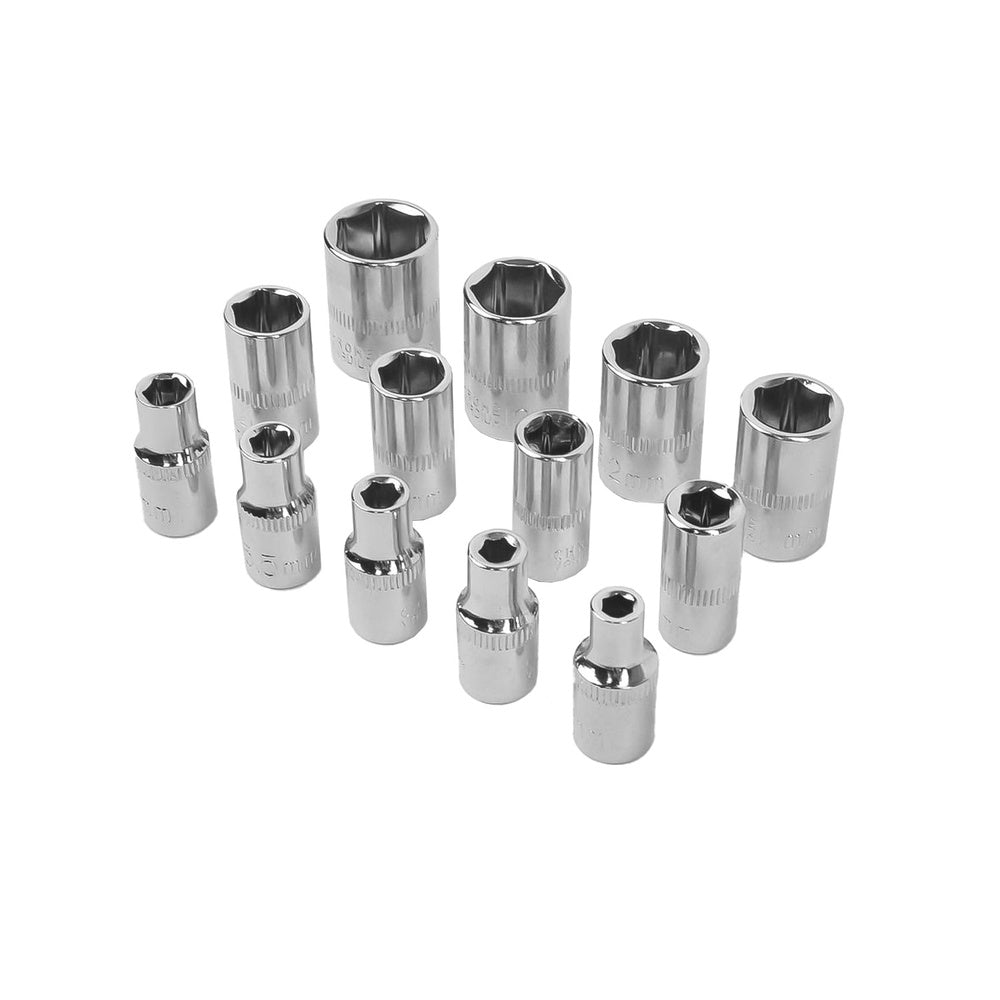 Juego llaves de vaso y puntas 1/4" 46 piezas. Con apadtador. Cromo vanadio, kit llave combinada, kit carraca, juego llaves vaso