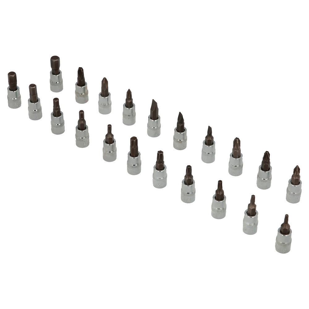Juego llaves de vaso y puntas 1/4" 46 piezas. Con apadtador. Cromo vanadio, kit llave combinada, kit carraca, juego llaves vaso