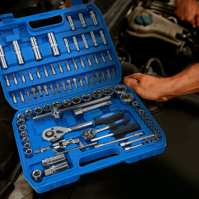 Juego llaves vaso y puntas CRV 94 piezas 1/2" - 1/4"