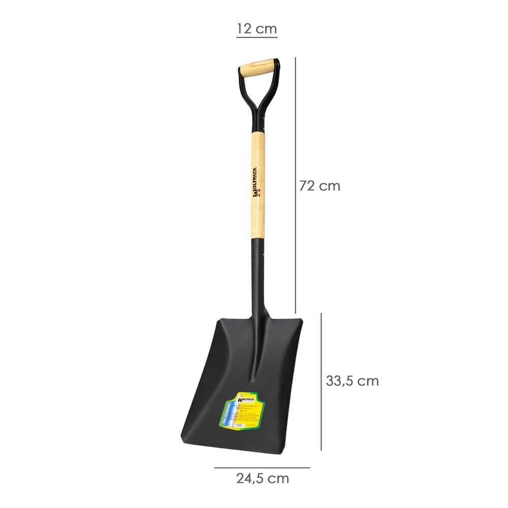 Square wooden handle shovel with ring handle 509/3