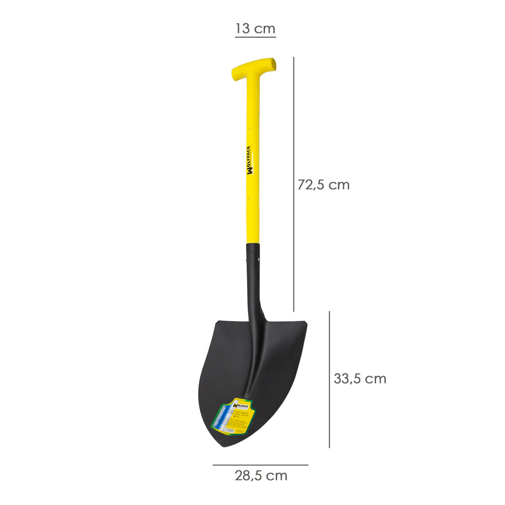 Fiberglass-handled shovel with #3 crutch-type grip