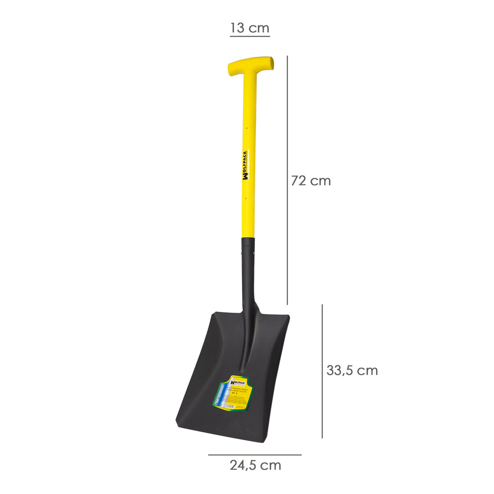 Square fiberglass handle shovel with #3 crutch handle