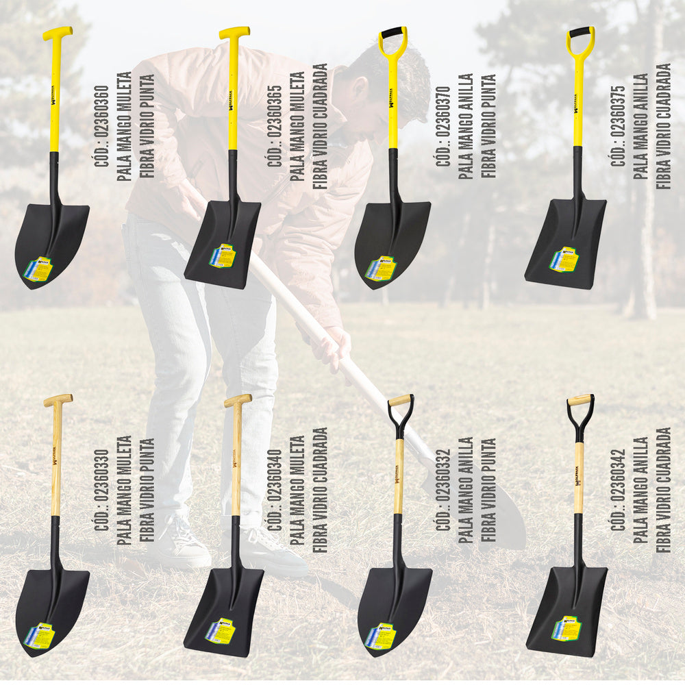 Square fiberglass handle shovel with ring handle no. 3
