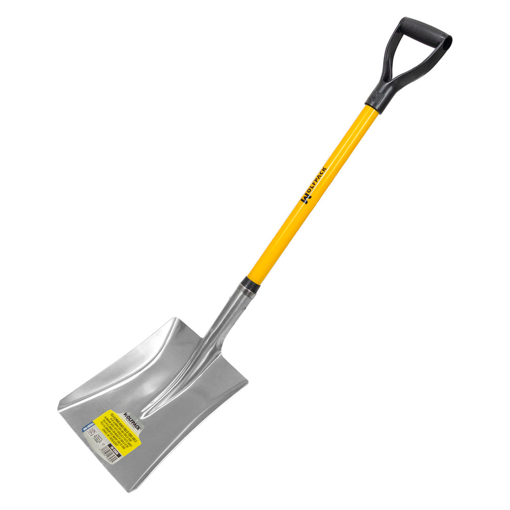 Snow shovel, aluminum with fiberglass handle and ring