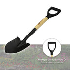 Pala pequeña mango madera punta mango anilla 75 cm minipala, pala jardinería,transplantes, camping, montañismo, acampada