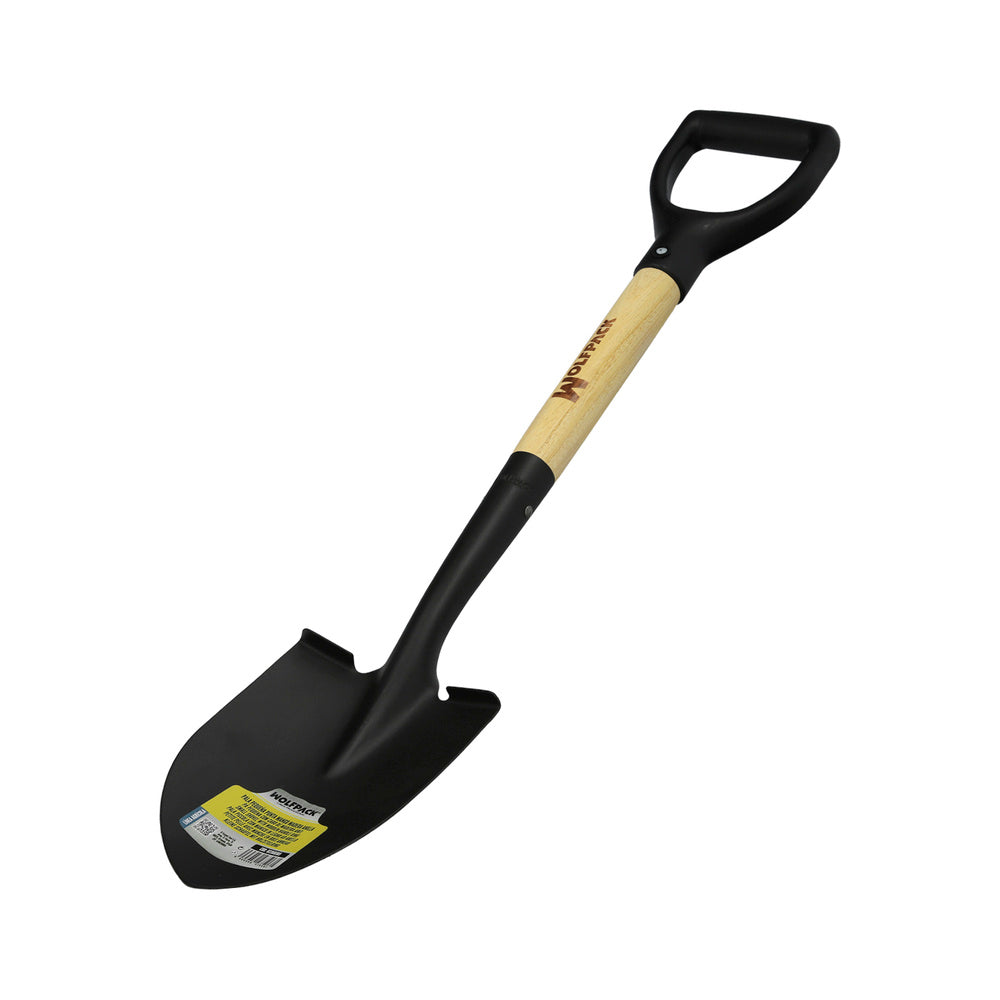 Small wooden-handle trowel, ring handle, 75 cm minitrowel, gardening trowel, transplanting, camping, mountaineering