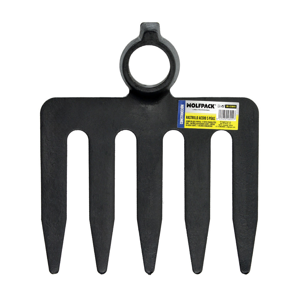 5-tine construction rake