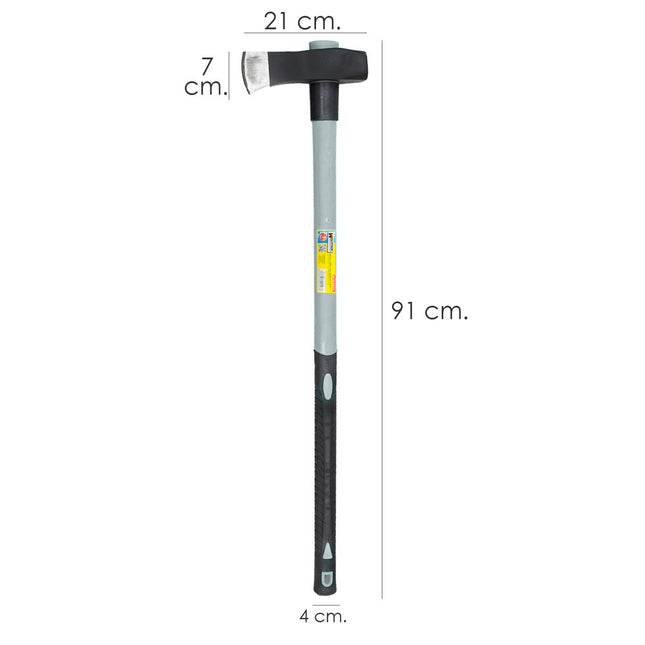 Maza cuña con mango fibra vidrio 3 kg.  (tipo hacha)