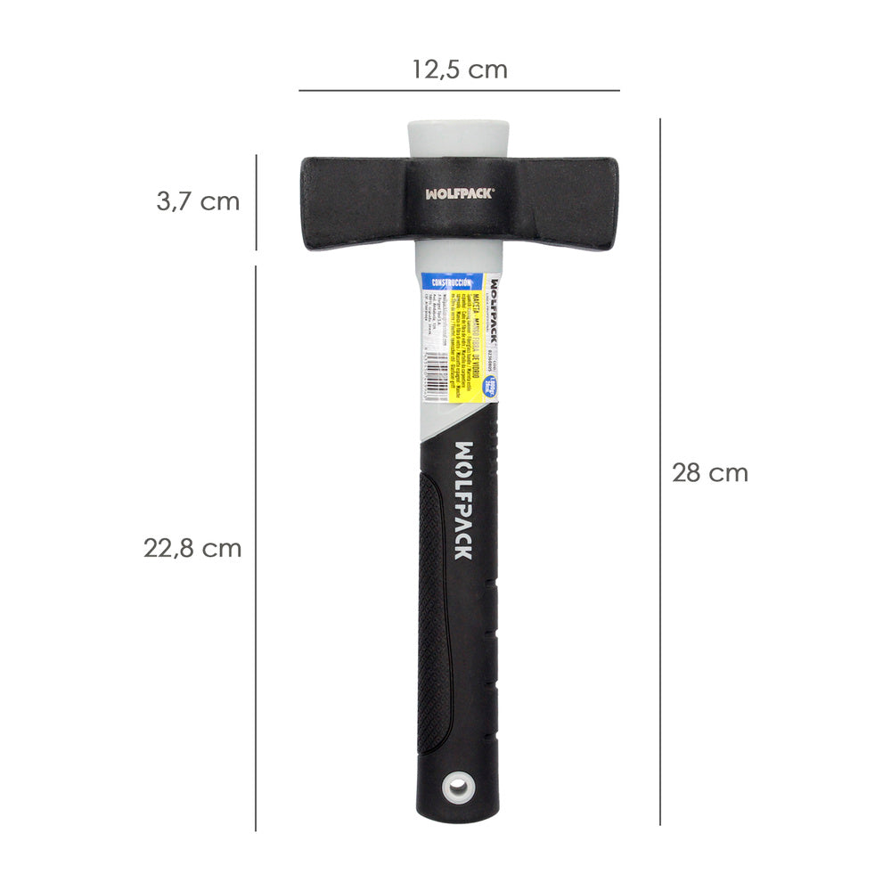 Maceta mango fibra vidrio mango fibra vidrio con empuñadura antideslizante. 1000 gramos 28 cm