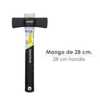 Maceta mango fibra vidrio mango fibra vidrio con empuñadura antideslizante. 1000 gramos 28 cm