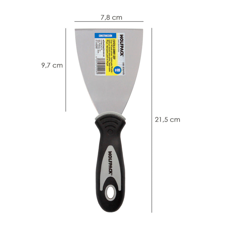 Espatula mango gummy grip hoja 80 mm. espatula yeso, espatula pintor, espatula masillas, espatula pladur, etc