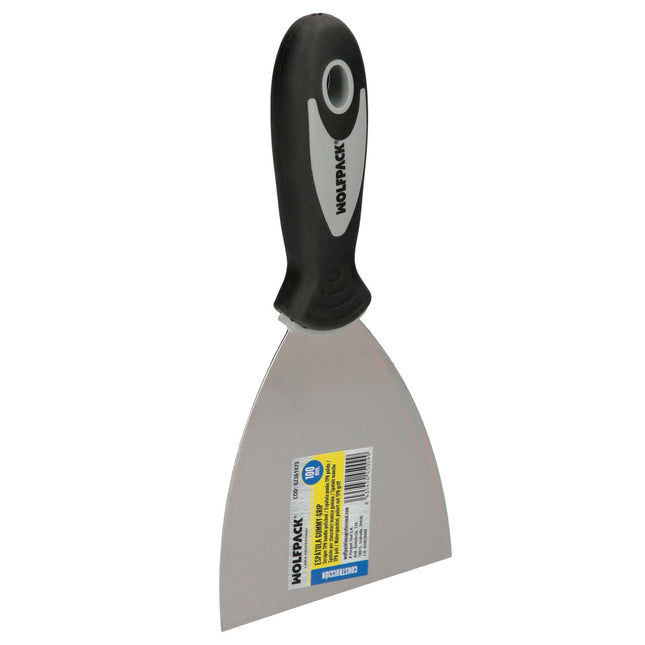 Espatula mango gummy grip hoja 100 mm. espatula yeso, espatula pintor, espatula masillas, espatula pladur, etc
