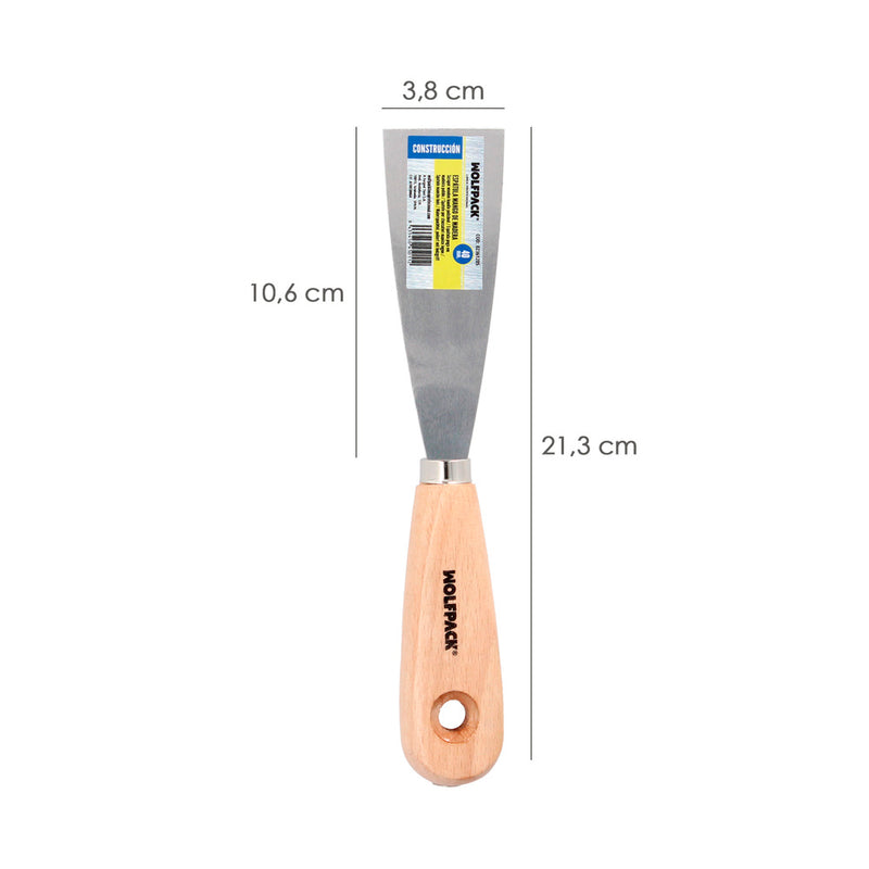 Espatula mango madera hoja acero 40 mm. espatula yeso, espatula pintor, espatula masillas, espatula pladur, etc