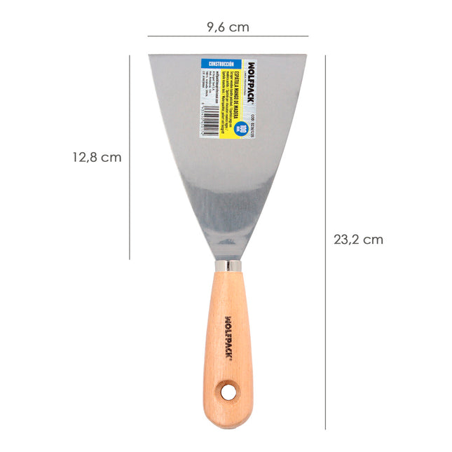Espatula mango madera hoja acero 100 mm. espatula yeso, espatula pintor, espatula masillas, espatula pladur, etc