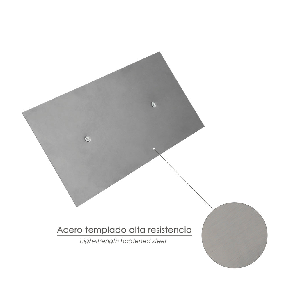Desempenadeira profissional, aço, cabo em polipropileno, acabamento liso, 300x150 mm