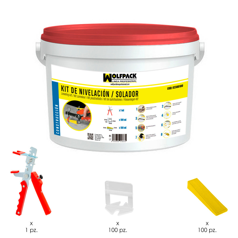 Kit nivelador solador (pistola, calzos y cuñas)