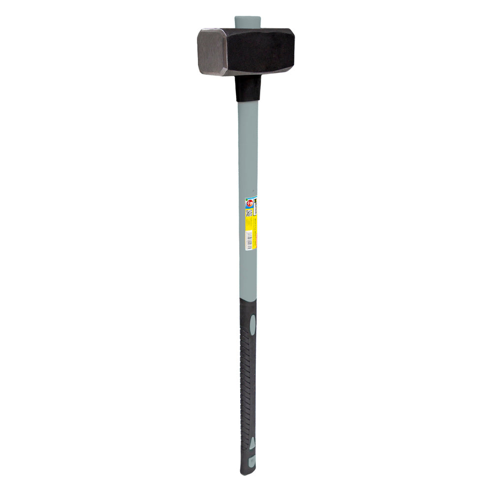Maza con mango fibra vidrio 6 kg. Cabeza forjada, con anillo anti vibración, maza / porro