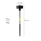 Maza con mango fibra vidrio 6 kg. Cabeza forjada, con anillo anti vibración, maza / porro