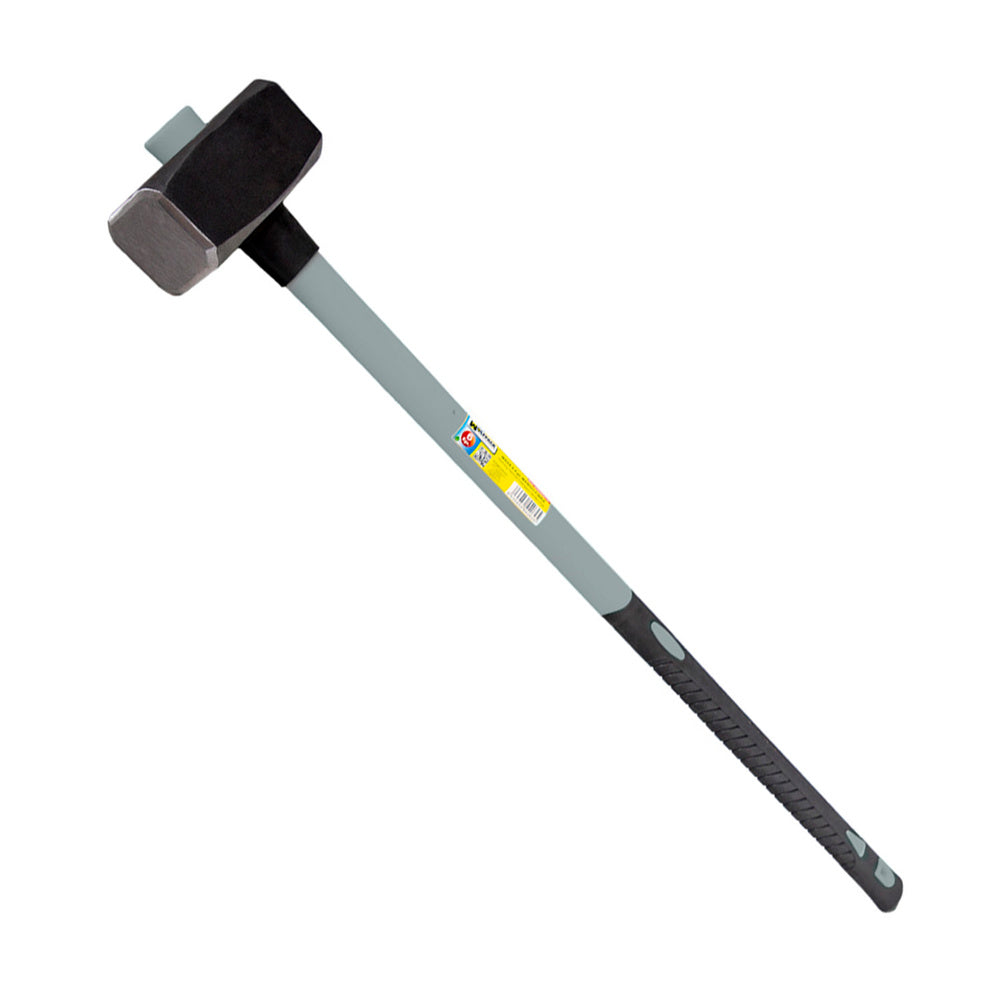 Maza con mango fibra vidrio 6 kg. Cabeza forjada, con anillo anti vibración, maza / porro