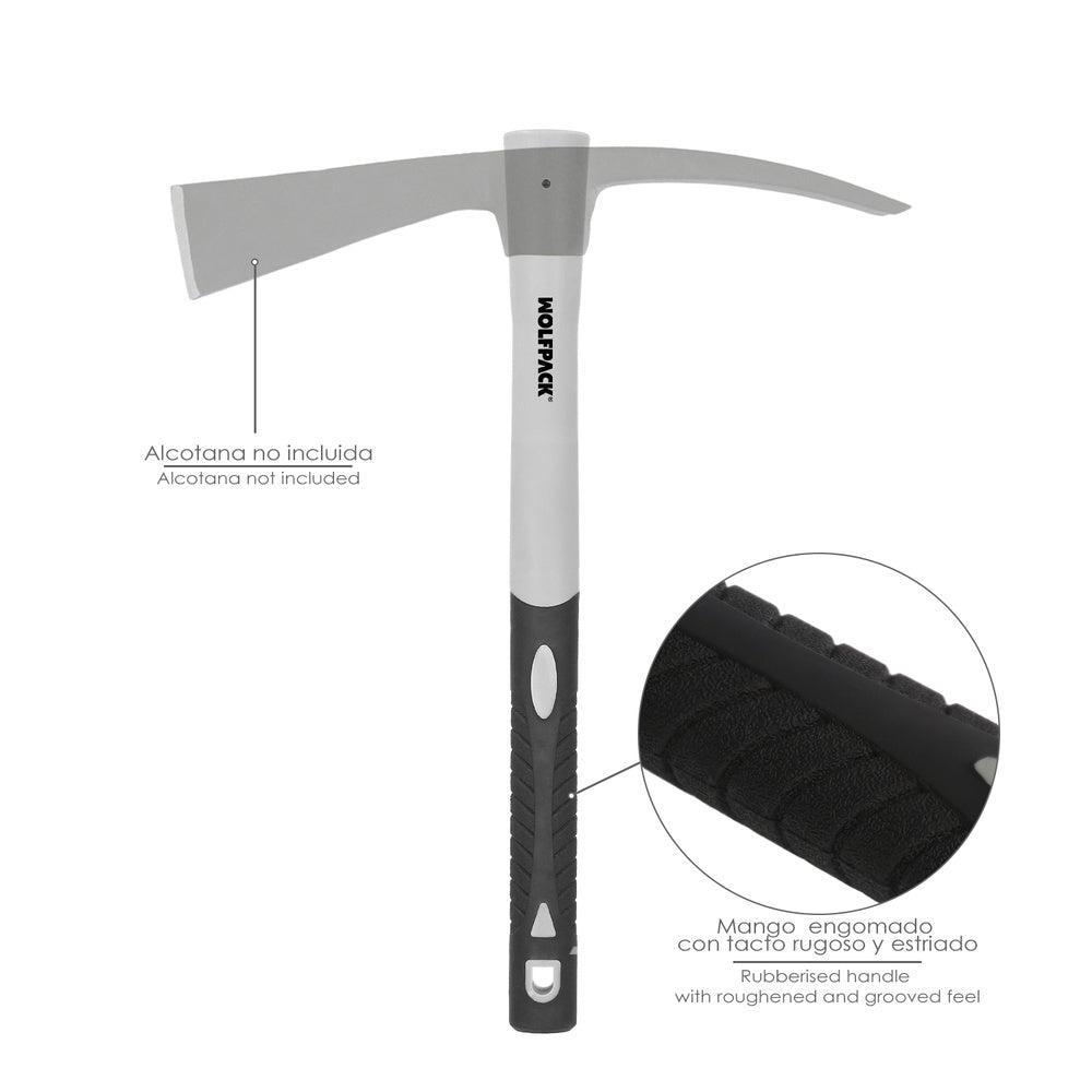 Cabo fibra vidro para picareta olho oval 38 cm cabo bimaterial absorve vibrações