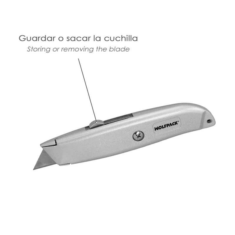 Cutter hoja trapezoidal retráctil acero sk5