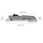 Self-retracting cutter with SK5 steel blade, aluminum casing, ergonomic design, safety knife, safety cutters,