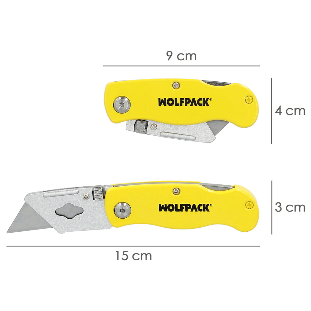 Folding utility knife with trapezoid blade 155 mm
