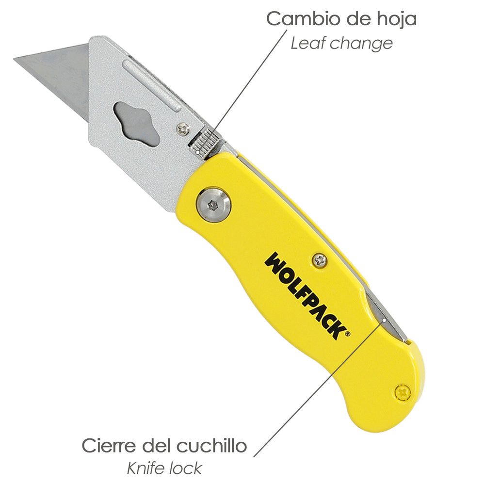 Folding utility knife with trapezoid blade 155 mm