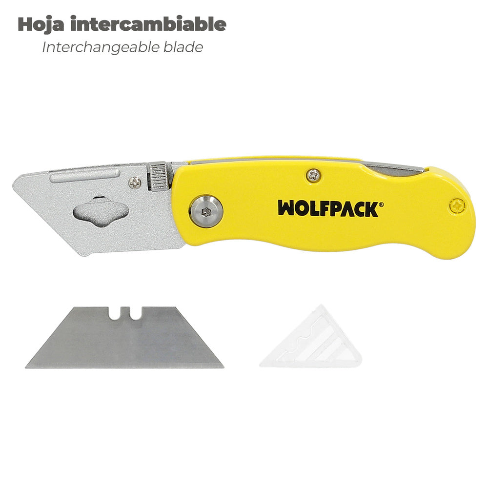 Folding utility knife with trapezoid blade 155 mm