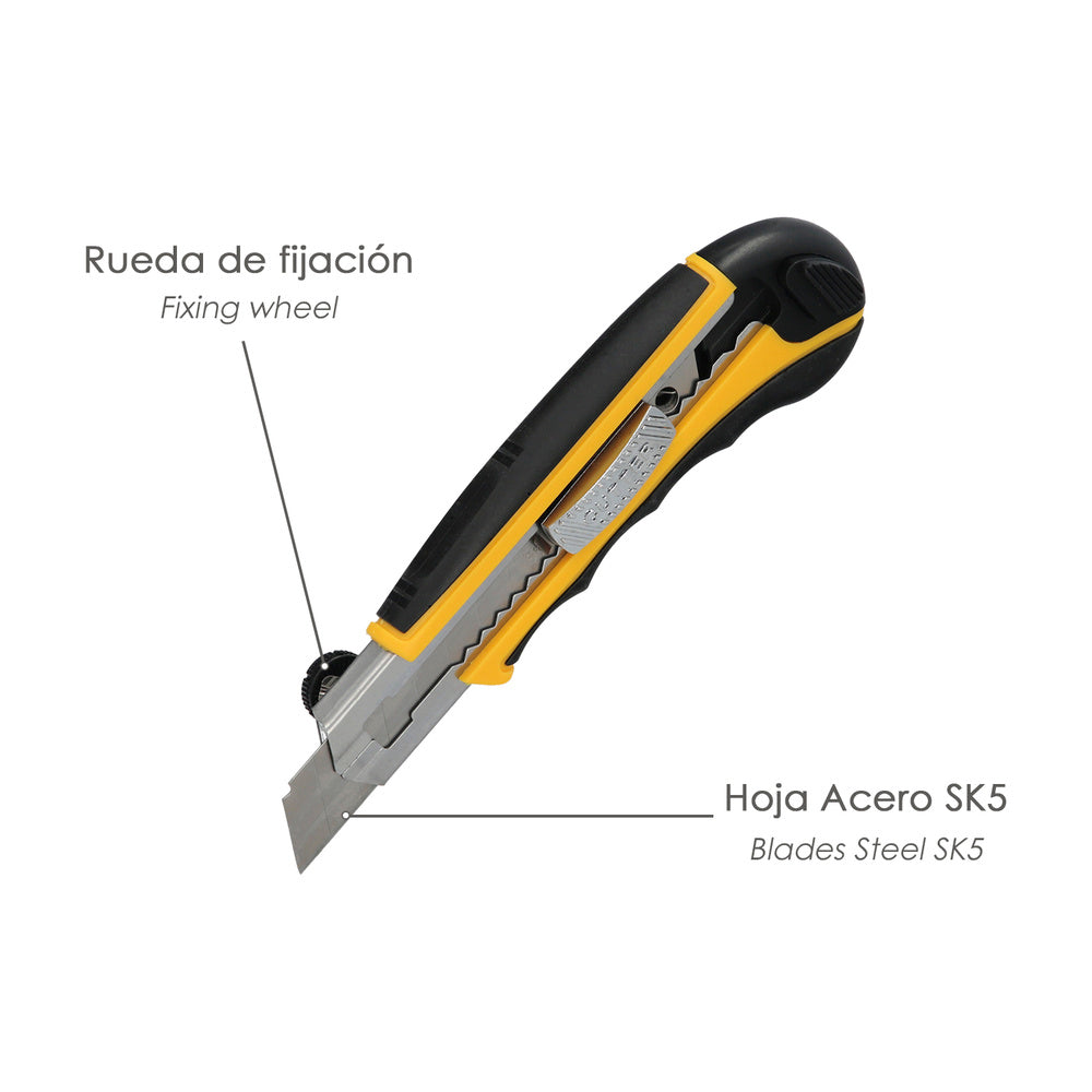 Professional 18mm cutter with 8 SK5 steel blades