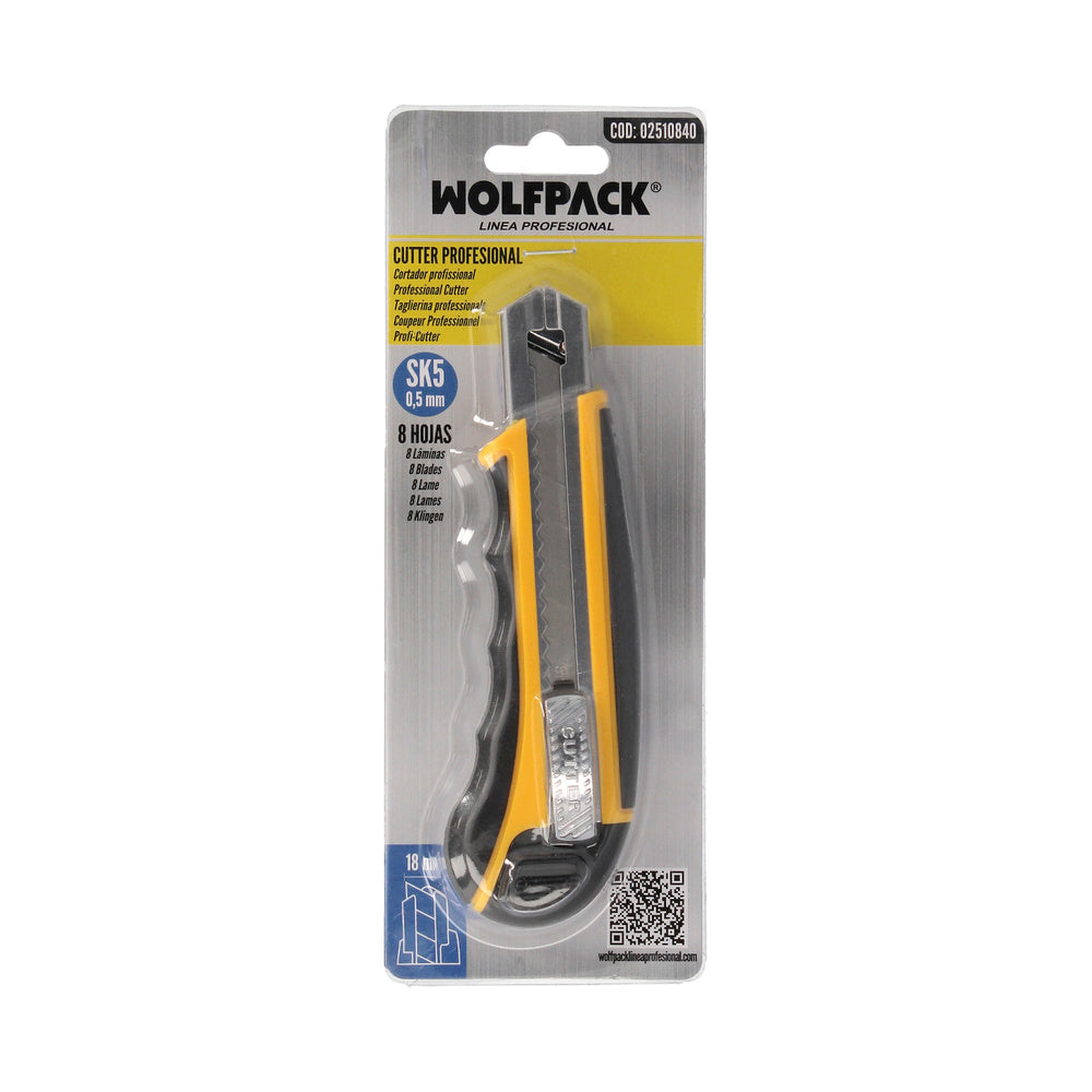 Professional 18mm cutter with 8 SK5 steel blades