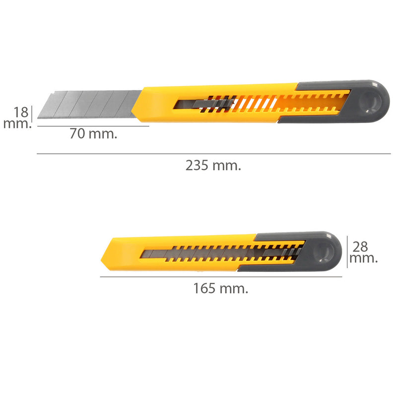 Cutter profesional hoja acero al carbono 18 mm. cuter manualiadades, cutters trabajo,