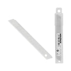 Cutter blade 9 mm (10 pieces per case) carbon steel.