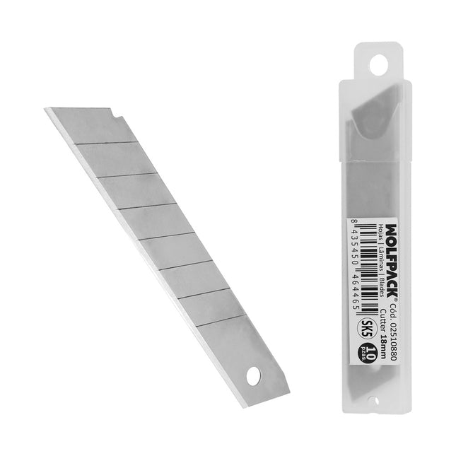 Hoja cutter 18 mm. (estuche 10 piezas) acero sk5